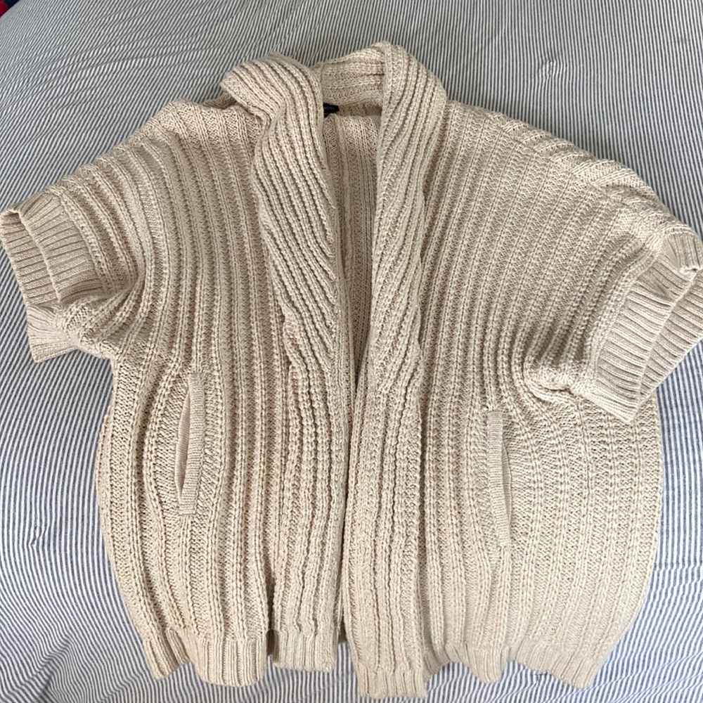 TALBOTS super cozy cocoon oversized tan sweater with pockets